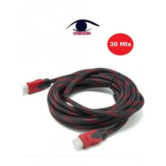 Cable HDMI a HDMI reforzado - 14 + 1 - CCS - 1.4v - 1080P - 3D - mallado y con filtro de 30 metros - HDMI30M-S3 (Cod:8523)